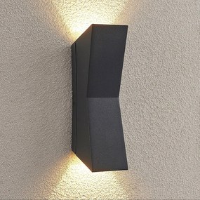 Applique da esterni a LED Maniela Lucande, Nero, Alluminio, Moderno, Applique LED da esterni