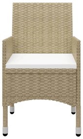 Set mobili da pranzo per giardino 5 pz beige