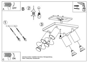Sollux SL.0094 - Faretto RING 4 4xGU10/10W/230V nero