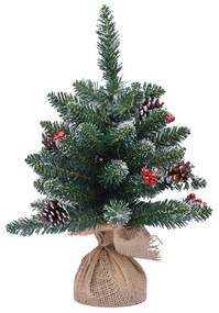 Albero di Natale da tavolo Corvara 45cm 42 rami con bacche e pigne Viscio