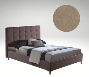 Letto matrimoniale contenitore Clup Monaco tessuto tortora