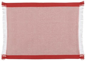 Tovaglietta cotone 35x45 cm tinto filo rosso