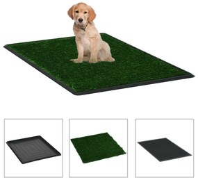Tappetino igienico cani con erba sintetica verde 64x51x3 cm wc