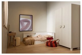 Letto singolo bianco in pino massiccio rete non inclusa 90x200 cm Carter – WOOOD