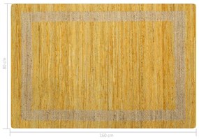 Tappeto Artigianale in Juta Giallo 120x180 cm