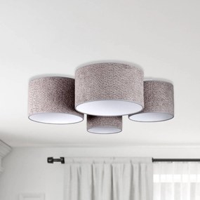 Euluna Plafoniera Boucle con quattro paralumi, grigio