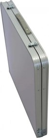 Set Tavolo Pieghevole con 4 Sgabelli da Campeggio in Alluminio Bianco...