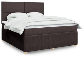 Giroletto A Molle Con Materasso Marrone Scuro 180x200cm Tessuto /