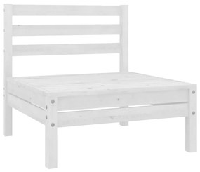 Set Salotto da Giardino 8 pz in Legno Massello di Pino Bianco