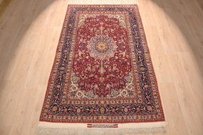 Isfahan Tappeto 140x240 (Iran) Annodato A Mano