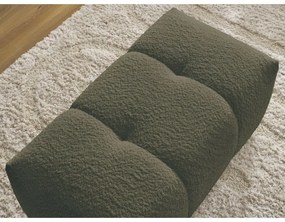 Poggiapiedi color kaki con rivestimento in bouclé Roxelane – Bobochic Paris