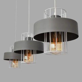 Lampadario a sospensione con filo VOLTA 3xE27/15W/230V grigio