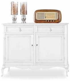 Credenza classica gamba curva in legno bianco opaco