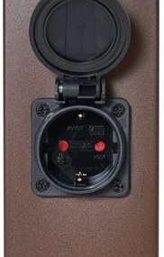 Lampada da esterno marrone ruggine con vetro trasparente 45 cm IP44 con presa e sensore di movimento - Malios