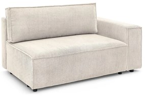 Modulo divano in velluto a coste color crema, angolo destro Nihad modular - Bobochic Paris