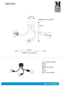 Markslöjd 107930 - Lampadario a plafone MEDUSA 3xE27/20W/230V