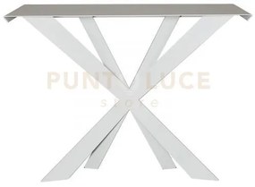 Consolle in stile moderno exsodus zeus bianco in ferro 110x35x80cmh