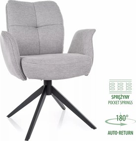 Sedia Wing Brego grigio chiaro – 66x45x90 cm