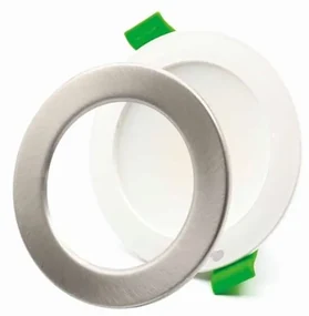 DORY Faretto LED tondo bianco 6W RGB dimmerabile ghiera nikel lucido inclusa