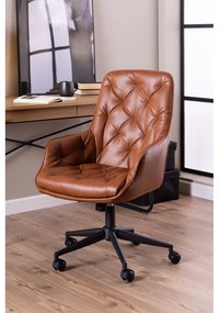 Sedia da ufficio in similpelle marrone cognac Erik - Actona