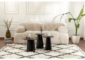 SET 3x Tavolino LUME diametro 28/33/43 cm nero