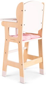 Seggiolone pappa in legno con cuscino - per bambole