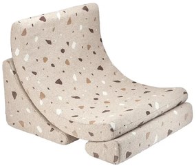 Poltrona per bambini marrone chiaro con rivestimento in bouclé e ciniglia Terrazzo Moon – Wigiwama