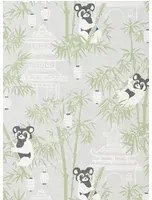 Majvillan Carta da parati Bambu - Light Grey/ Green/ Soft Black/ Cream White