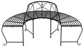 Panchina per albero semi circolare Ø159 cm nera in acciaio