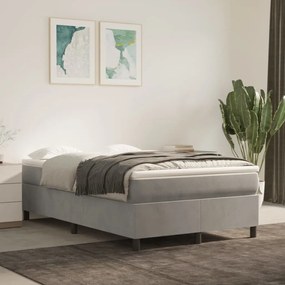 Giroletto A Molle Con Materasso Grigio Chiaro 120x200cm Velluto /