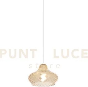 Sospensione in vetro 1191 piccolo ambra 1 luce attacco e27 rosone d...