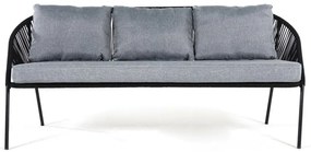 Divano da giardino nero a tre posti North - Bonami Selection