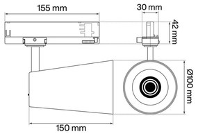 Faro LED 40W Trifase Rosa CRI92 Bianco Variabile 38° - Bridgelux LED Colore Bianco Variabile CCT