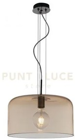 Lampadario a sospensione gibus ambra 1 luce attacco e27 35x35x150cm...