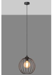 Lampadario a sospensione con filo MERCURE 1xE27/15W/230V diametro 24 cm nero