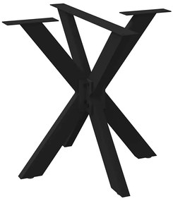 Gamba Tavolo Pranzo Forma Ragno Nero 85x85x(72-73) Cm Acciaio /