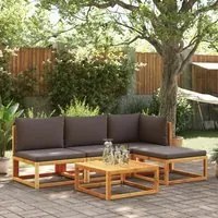 Set Divano da Giardino 5 pz con Cuscini Legno Massello Acacia 3278825