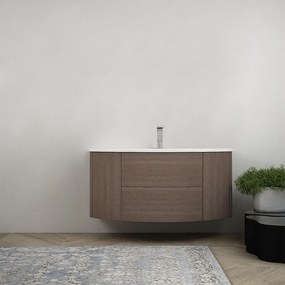 Mobile per bagno Nairobi 120 cm sospeso Rovere scuro senza specchio e senza colonna