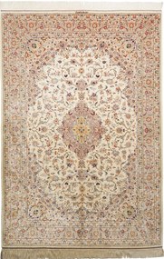 Ghom Tappeto 200x140 Beige (Iran) Annodato A Mano