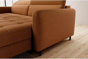 Divano angolare giallo allungabile/con contenitore (con penisola a destra/con chaise lounge) e rivestimento in velluto Gomsi – ELTAP