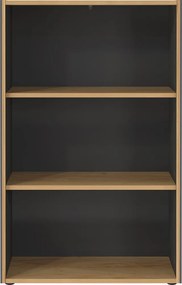 Libreria color antracite/di colore naturale con effetto rovere 75x120x40 cm Podium – Germania