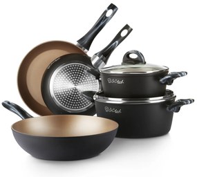 Batteria 7 pezzi Rocks nero e champagne