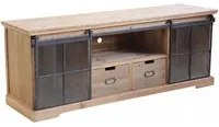 Porta tv per soggiorno Industrial in Legno,Acciaio cm 160x45,5x60 - TYBALT