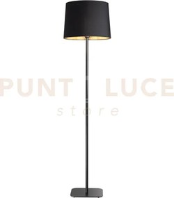 Nordik lampada da terra nera con paralume interno oro 1 luce attacc...