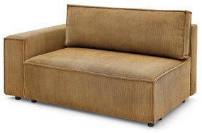 Modulo divano in velluto a coste color senape, angolo sinistro Nihad modular - Bobochic Paris