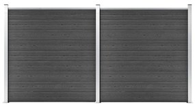 Set Pannelli Di Recinzione İn Wpc 353x186 Cm Nero /