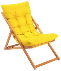 Lettino da giardino giallo/faggio