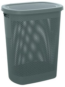 Cesto portabiancheria con coperchio in plastica blu avio 58 lt Kamala