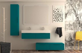 Mobile sottolavabo e lavabo Modula per vasca centrale blu petrolio