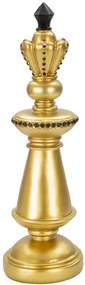 Re degli Scacchi in Oro e Nero - Scultura Elegante cm Ø 11x32,5